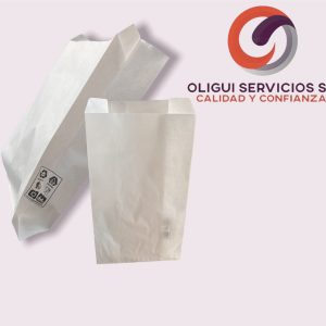 BOLSA ANTIGRASA BLANCA 14+7X24CM