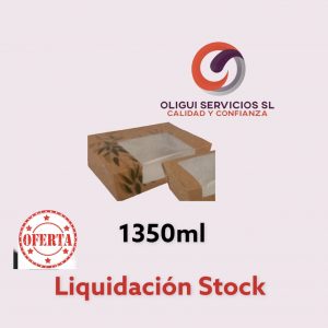 CAJA KRAFT CON VENTANA 1350ML
