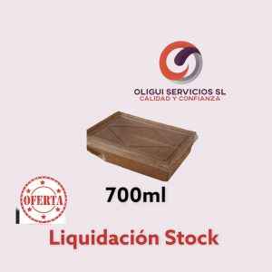 ENVASE KRAFT RECTANGULAR CON TAPA 700ML