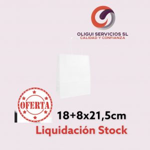 BOLSA ASA RIZADA BLANCA 18+8X21.5CM