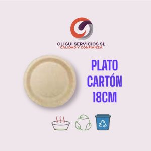 PLATO CARTÓN KRAFT 18CM
