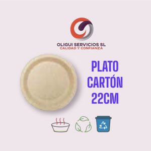 PLATO CARTÓN KRAFT 22CM