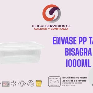 ENVASE PP TAPA BISAGRA 1000ML