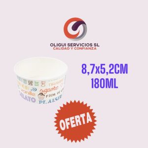 TARRINA CARTÓN DECORADA HELADO 180ML 8,7X5,2CM